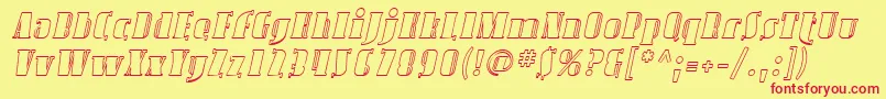 SfavondaleoutlineItalic Font – Red Fonts on Yellow Background