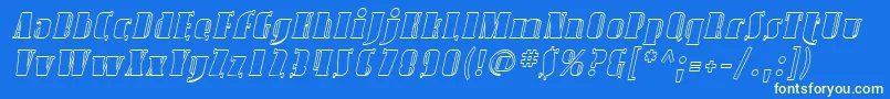 SfavondaleoutlineItalic Font – Yellow Fonts on Blue Background