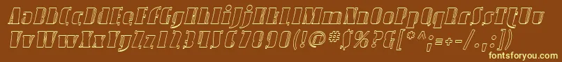 SfavondaleoutlineItalic Font – Yellow Fonts on Brown Background