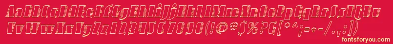 Шрифт SfavondaleoutlineItalic – жёлтые шрифты на красном фоне