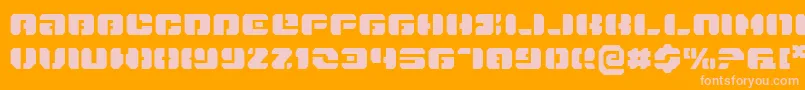 Dan-Schriftart – Rosa Schriften auf orangefarbenem Hintergrund