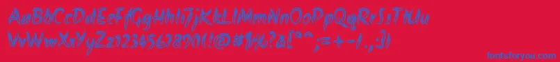 fuente AkronimRegular – Fuentes Azules Sobre Fondo Rojo