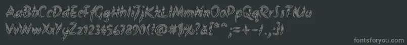 フォントAkronimRegular – 黒い背景に灰色の文字