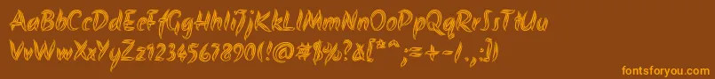 Police AkronimRegular – polices orange sur fond brun