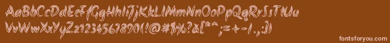 AkronimRegular-Schriftart – Rosa Schriften auf braunem Hintergrund