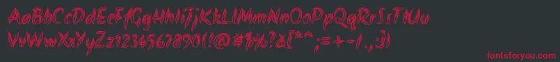 AkronimRegular Font – Red Fonts on Black Background