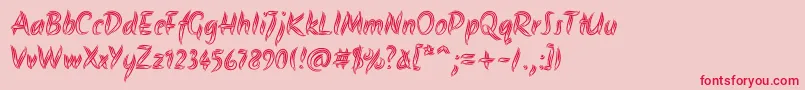 AkronimRegular Font – Red Fonts on Pink Background