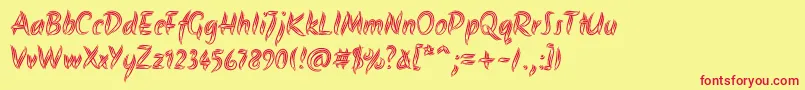 AkronimRegular Font – Red Fonts on Yellow Background