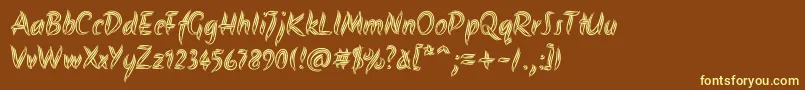 AkronimRegular Font – Yellow Fonts on Brown Background