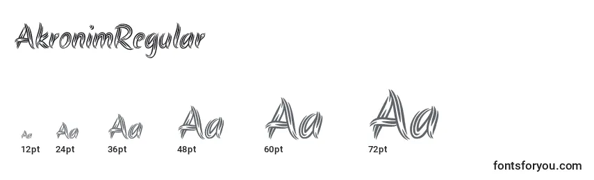 Размеры шрифта AkronimRegular