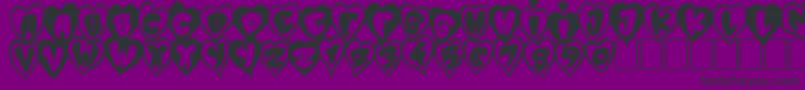 PtitCoeurDamour Font – Black Fonts on Purple Background