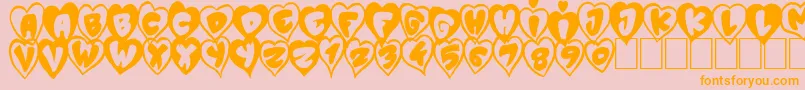 PtitCoeurDamour Font – Orange Fonts on Pink Background