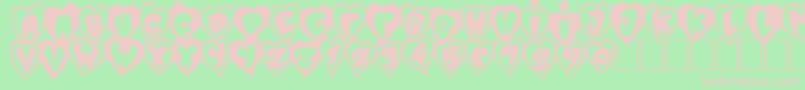 PtitCoeurDamour Font – Pink Fonts on Green Background