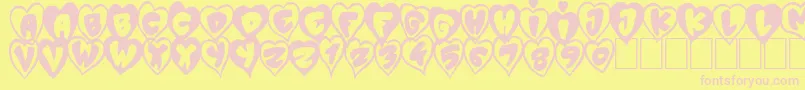 PtitCoeurDamour Font – Pink Fonts on Yellow Background