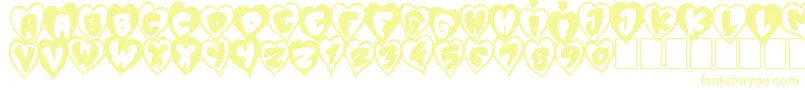 PtitCoeurDamour Font – Yellow Fonts on White Background