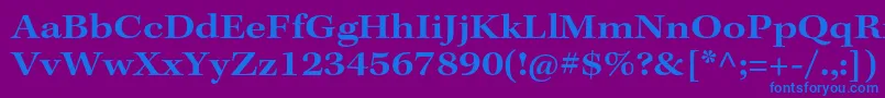 フォントKeplerstdSemiboldext – 紫色の背景に青い文字