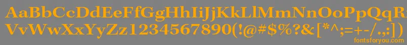 フォントKeplerstdSemiboldext – オレンジの文字は灰色の背景にあります。