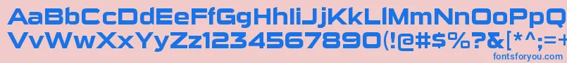 SuigenerisrgBold-Schriftart – Blaue Schriften auf rosa Hintergrund
