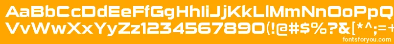 Fonte SuigenerisrgBold – fontes brancas em um fundo laranja