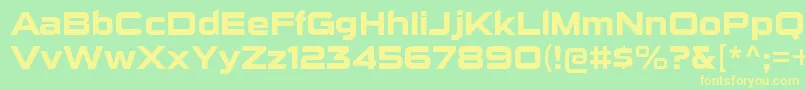 SuigenerisrgBold-Schriftart – Gelbe Schriften auf grünem Hintergrund