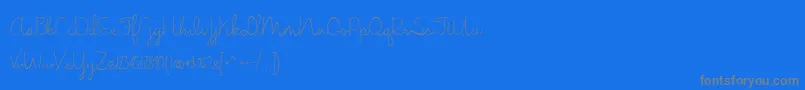 JasmineReminiscentseLight-Schriftart – Graue Schriften auf blauem Hintergrund