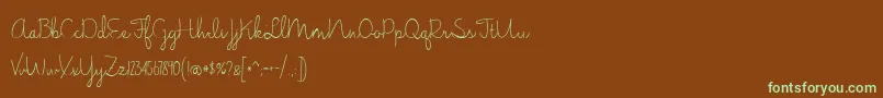 JasmineReminiscentseLight Font – Green Fonts on Brown Background