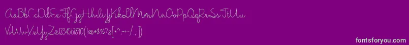 JasmineReminiscentseLight Font – Green Fonts on Purple Background