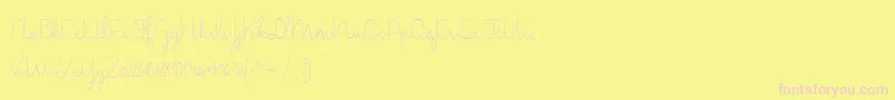 JasmineReminiscentseLight-fontti – vaaleanpunaiset fontit keltaisella taustalla