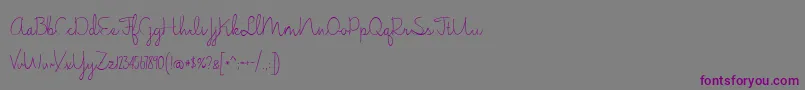 Шрифт JasmineReminiscentseLight – фиолетовые шрифты на сером фоне