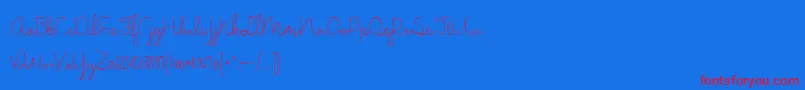 JasmineReminiscentseLight Font – Red Fonts on Blue Background