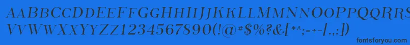 Czcionka PhosphorusSulphide – czarne czcionki na niebieskim tle