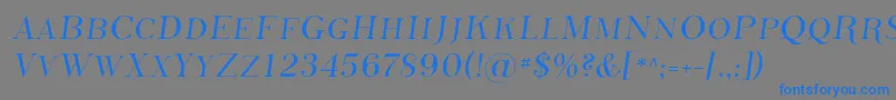 PhosphorusSulphide-Schriftart – Blaue Schriften auf grauem Hintergrund