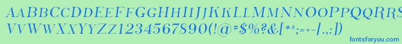 フォントPhosphorusSulphide – 青い文字は緑の背景です。