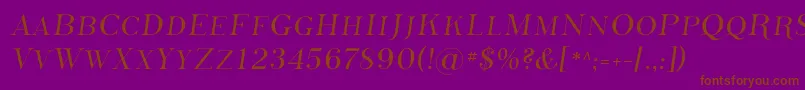 フォントPhosphorusSulphide – 紫色の背景に茶色のフォント