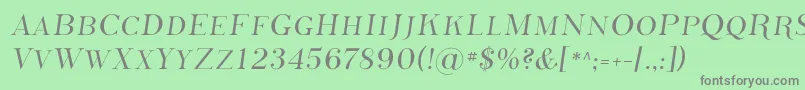 PhosphorusSulphide-Schriftart – Graue Schriften auf grünem Hintergrund