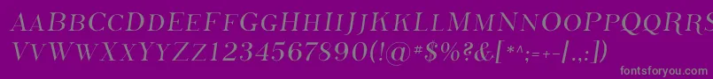 フォントPhosphorusSulphide – 紫の背景に灰色の文字