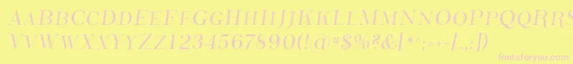 PhosphorusSulphide-fontti – vaaleanpunaiset fontit keltaisella taustalla