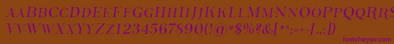 フォントPhosphorusSulphide – 紫色のフォント、茶色の背景
