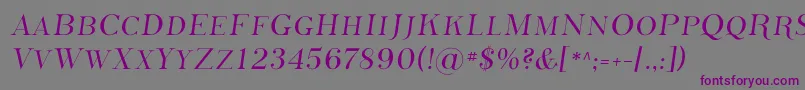 フォントPhosphorusSulphide – 紫色のフォント、灰色の背景