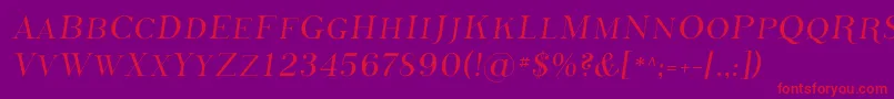 フォントPhosphorusSulphide – 紫の背景に赤い文字