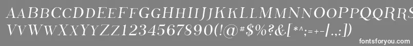 フォントPhosphorusSulphide – 灰色の背景に白い文字