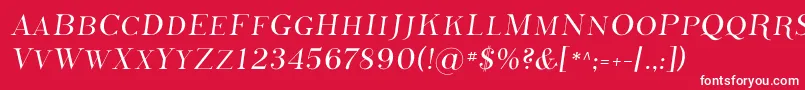 PhosphorusSulphide-Schriftart – Weiße Schriften auf rotem Hintergrund