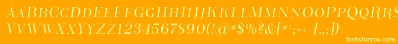 フォントPhosphorusSulphide – オレンジの背景に黄色の文字