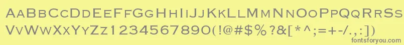 CopperplateLightSsiLight Font – Gray Fonts on Yellow Background