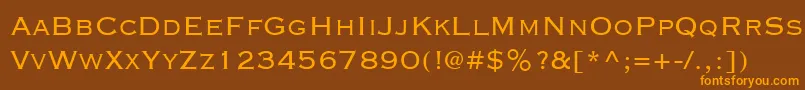 CopperplateLightSsiLight Font – Orange Fonts on Brown Background