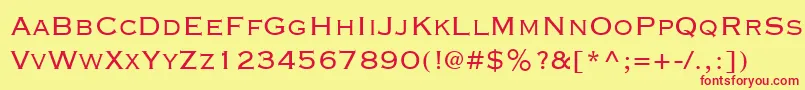 CopperplateLightSsiLight Font – Red Fonts on Yellow Background