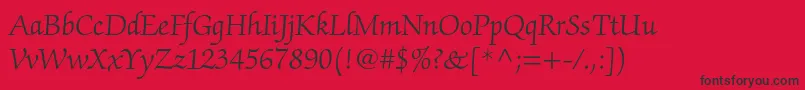 ZapfchancerystdLight Font – Black Fonts on Red Background