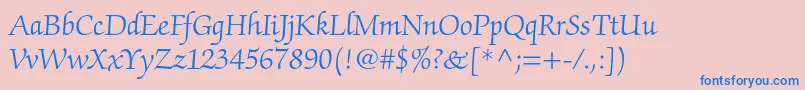Шрифт ZapfchancerystdLight – синие шрифты на розовом фоне
