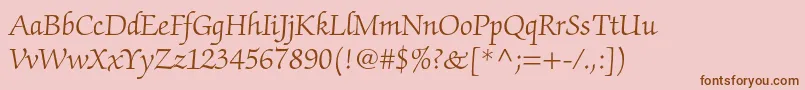 ZapfchancerystdLight Font – Brown Fonts on Pink Background