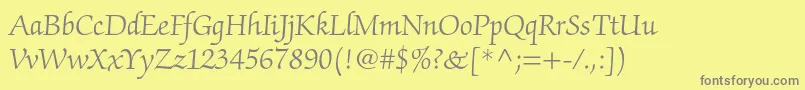 ZapfchancerystdLight Font – Gray Fonts on Yellow Background